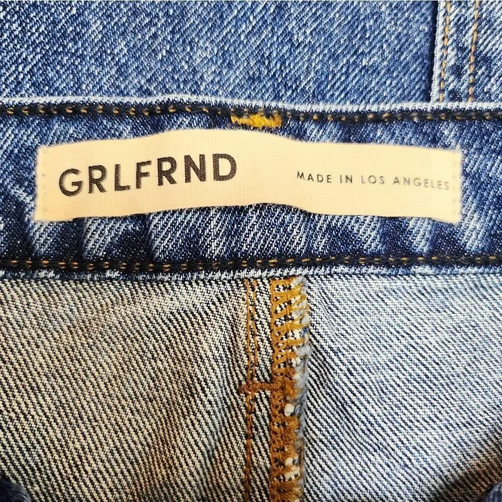 GRLFRND The Blanca Maxi Skirt W/High Slit Denim Jean Skirt Crissy Field Size 29